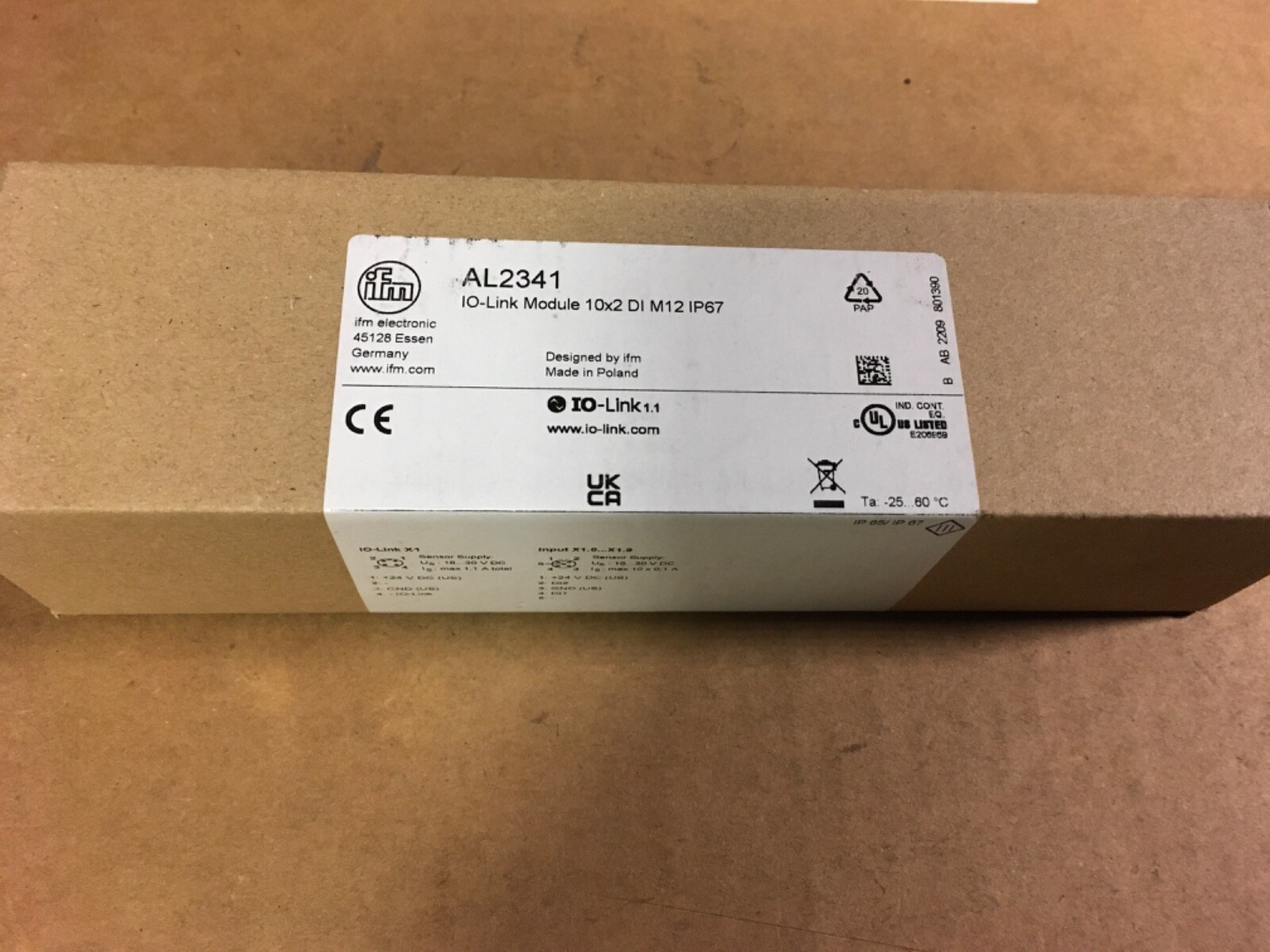 IFM electronic AL2341, IO-Link Module 10×2 DI M1267, NOS, KP-388