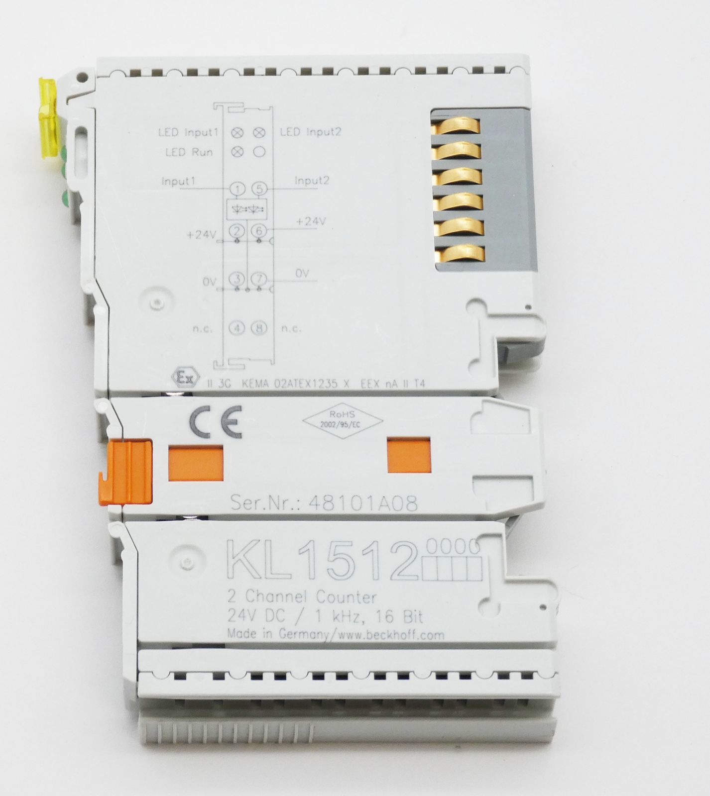 Beckhoff KL1512 KL 1512 24VDC 1kHz 16Bit 2 Channel Digital Input Counter -used-
