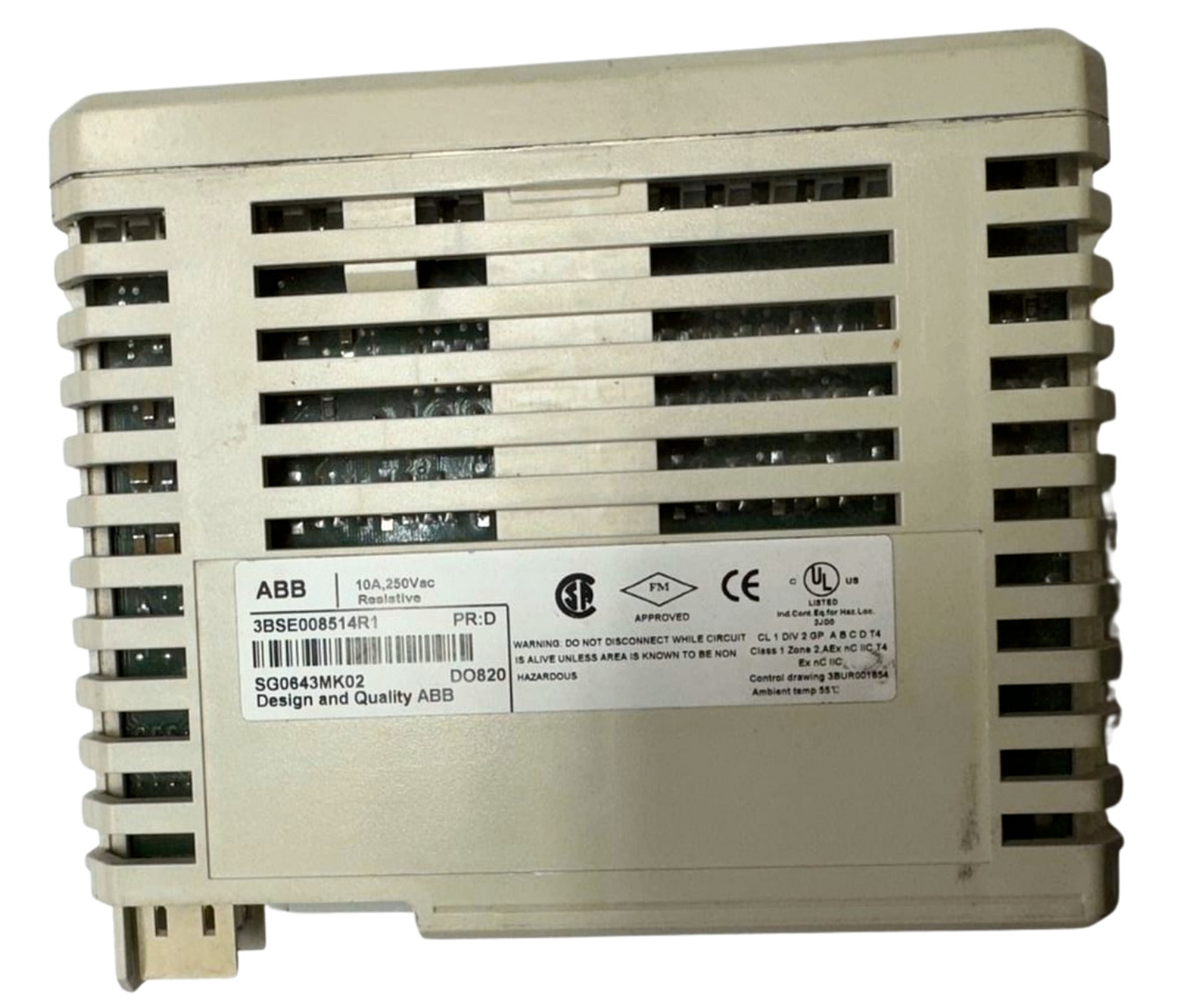 ABB 3BSE008514R1 Digital Output Relay Modules, 10A, 250VAC, DO8120