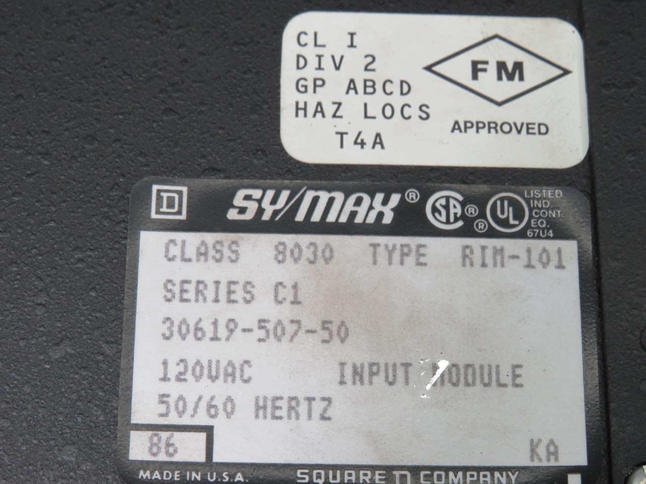SQUARE D RIM-101 SY/MAX CLASS 8030 INPUT MODULE T158981