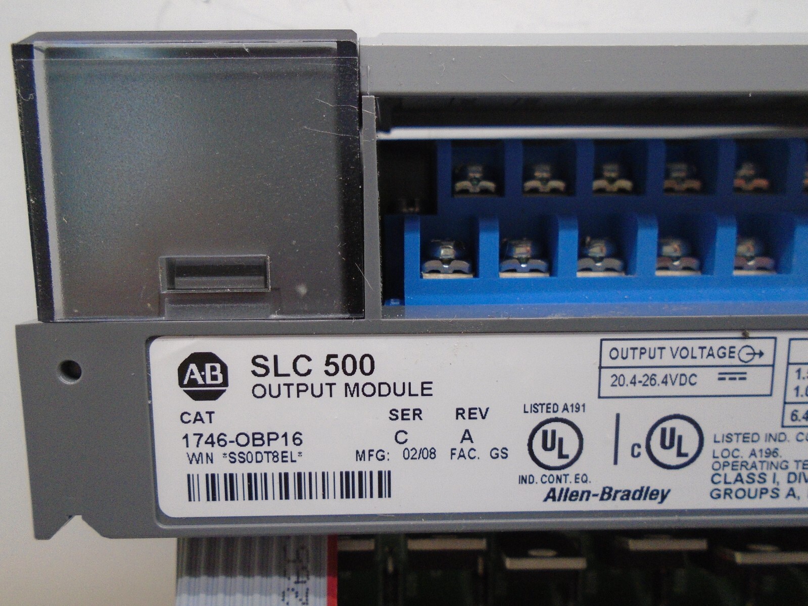 2008 mfg Allen Bradley 1746-OBP16 /C SLC 500 DC 1 amp Protected Output N169B