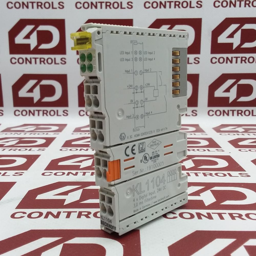 KL1104 | Beckhoff | Digital Input Module, 4 Inputs, 2-3 Wire, Used