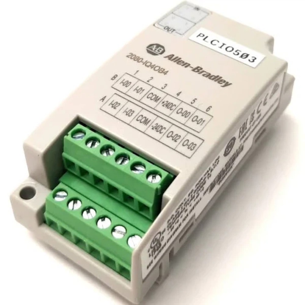 New Factory Sealed AB 2080-IQ4OB4 Digital I/O Combo Module 2080IQ4OB4