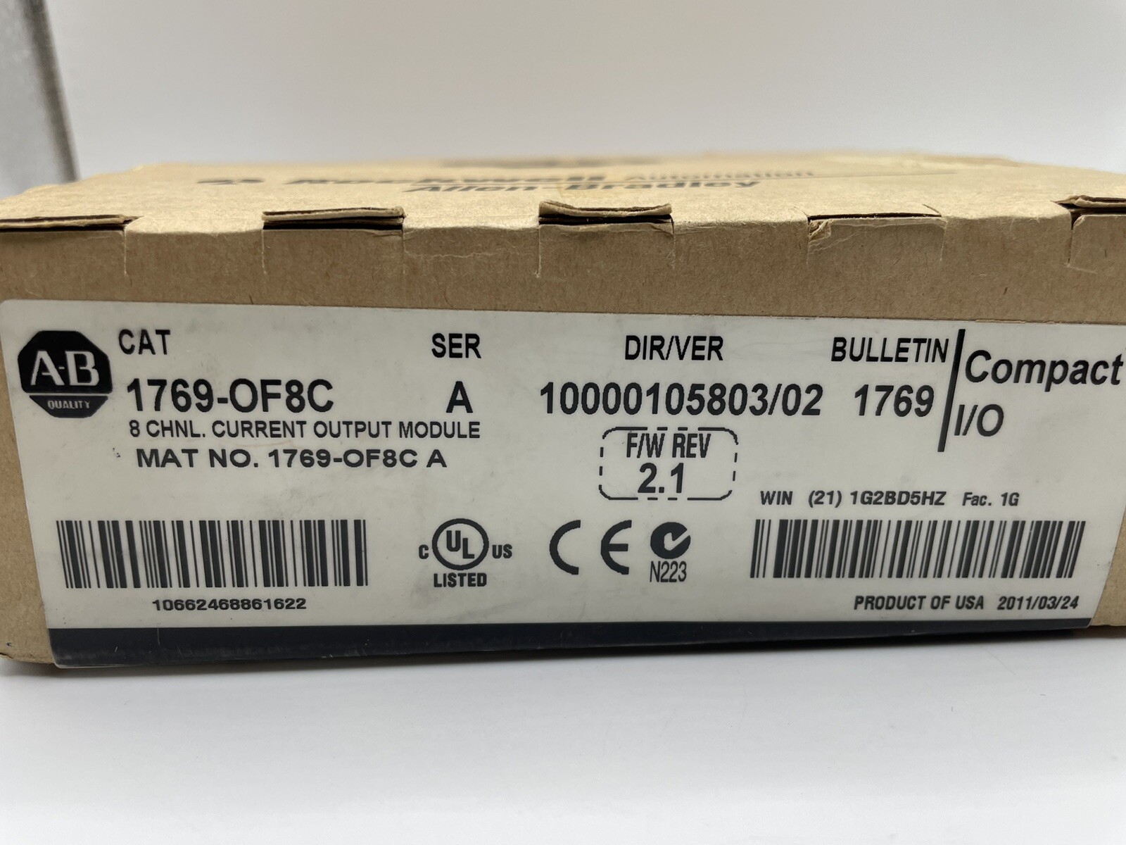 New Factory Sealed Allen-Bradley 1769-OF8C 8 Pt A/O Current Module AB 1769OF8C
