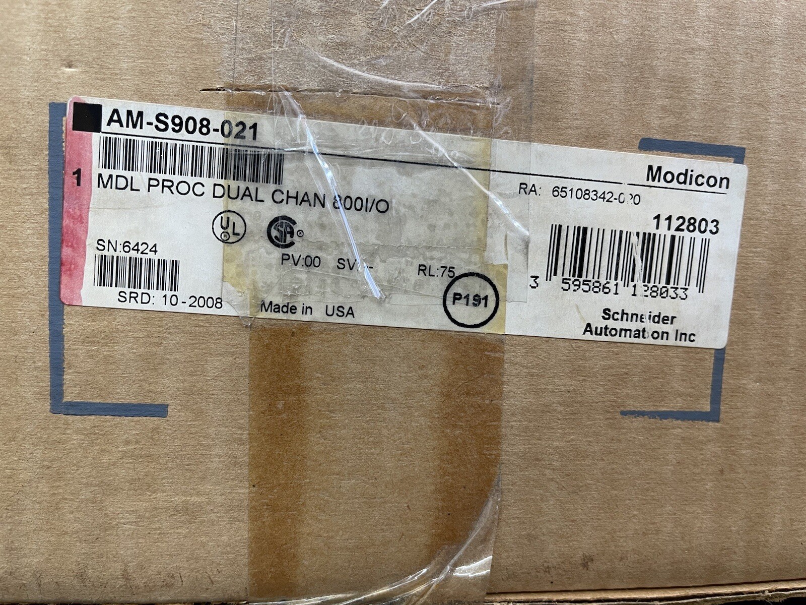 Schneider AM-S908-021 800 I/O Module Dual Chan.