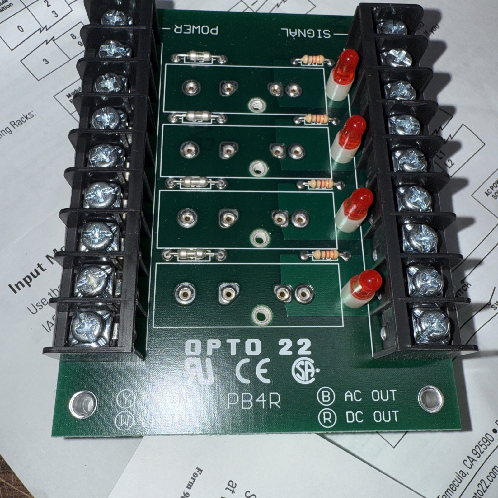 Opto 22 PB4R Module Mounting Rack Terminal Strip Bus System