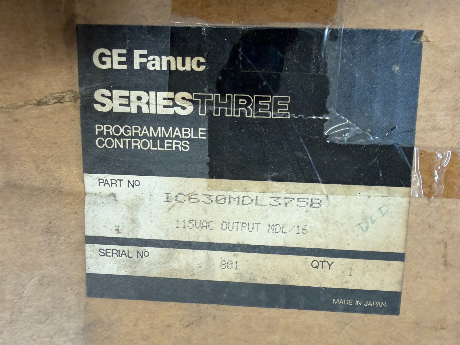 GE FANUC PROGRAMMABLE CONTROLLERS IC630MDL375B SERIES 3 115/230VAC