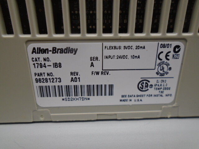 1794-IB8 Allen Bradley Flex I/O DC Input Module 1794-1B8 1794IB8 W39