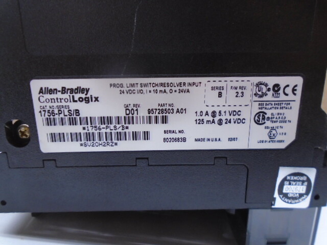 1756-PLS /B Allen Bradley ControlLogix Programmable Limit Switch W148