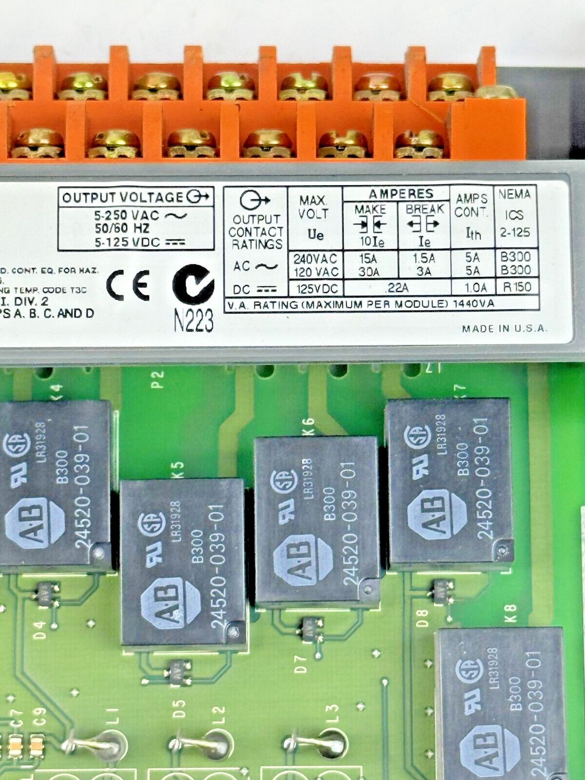 ALLEN-BRADLEY – 1746-OX8 SER A – SLC OUTPUT MODULE – 1746-0X8 **NO DOOR