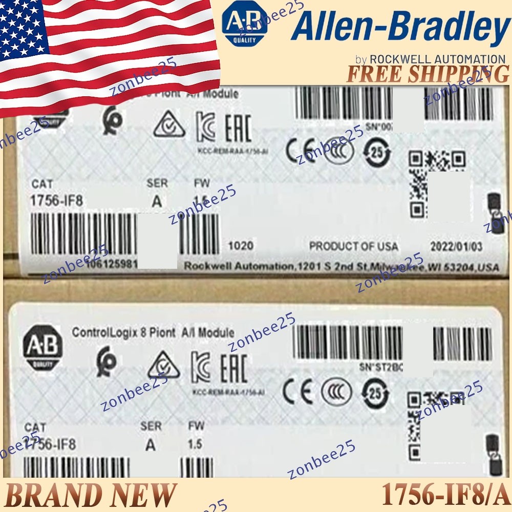 New Factory Sealed AB 1756-IF8 / A Controllogix 8 Point A/I Analog Input Module