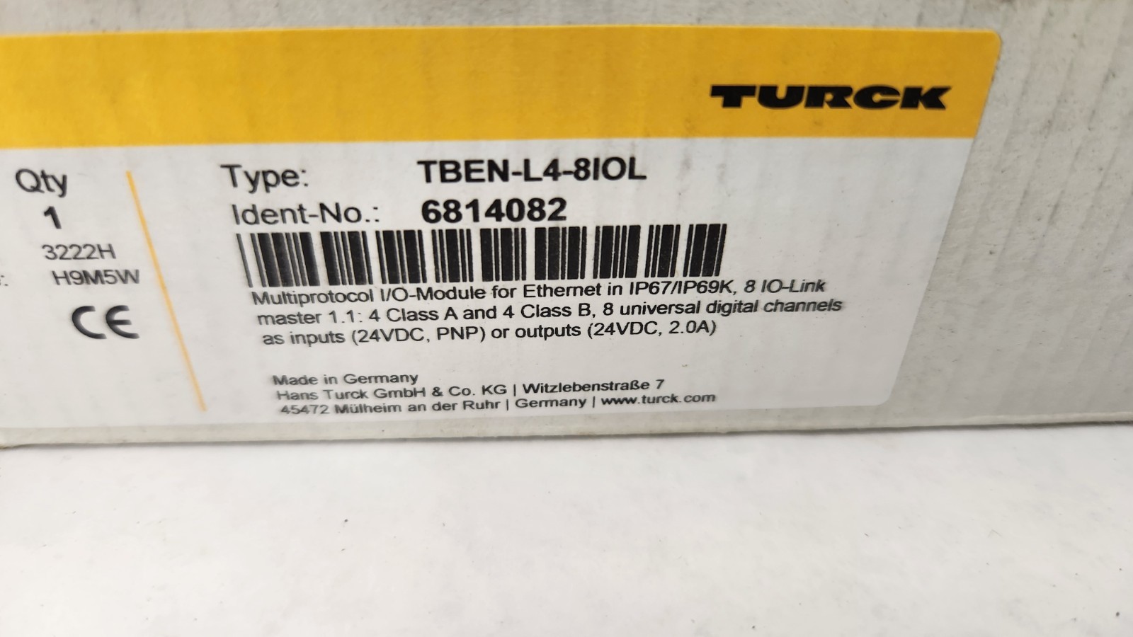 Turck TBEN-L4-8IOL 6814082 Multiprotocol I/O Module Ethernet NEW IN BOX