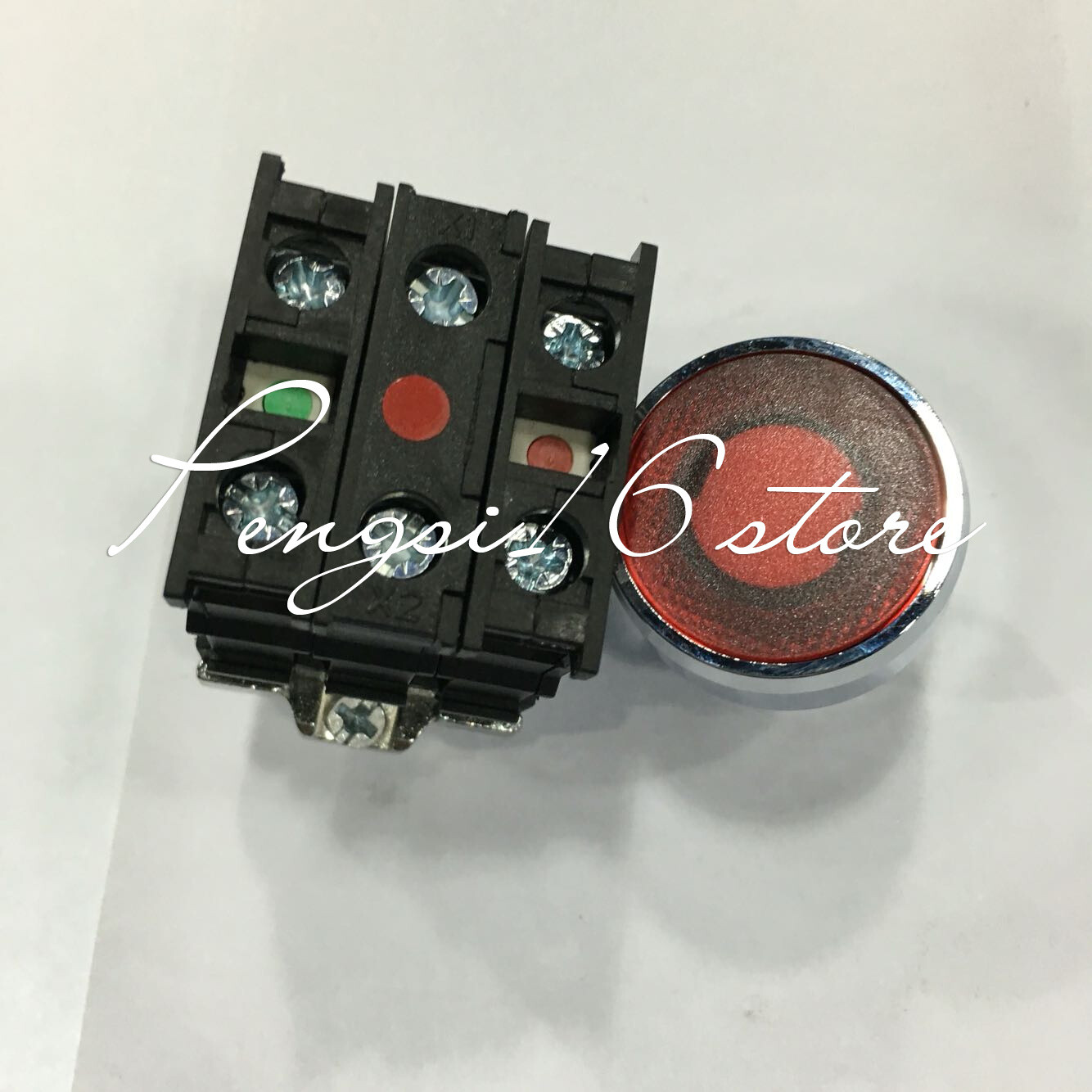 5PCS PB1 button switch aperture 22 PB1S-11D/R31 red illuminated button on/off