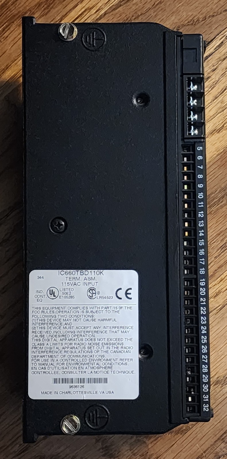 GE Fanuc Genius, Cat # IC660BBD110 Electronic Module 115VAC / 50/60Hz