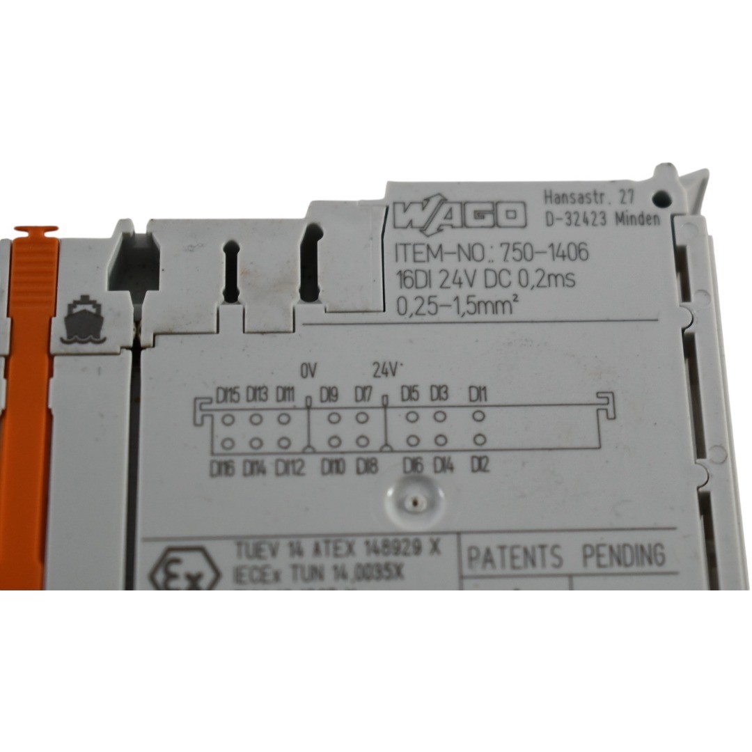 WAGO 750-1406 16-Channel Digital Input Module 24V DC 0.2ms