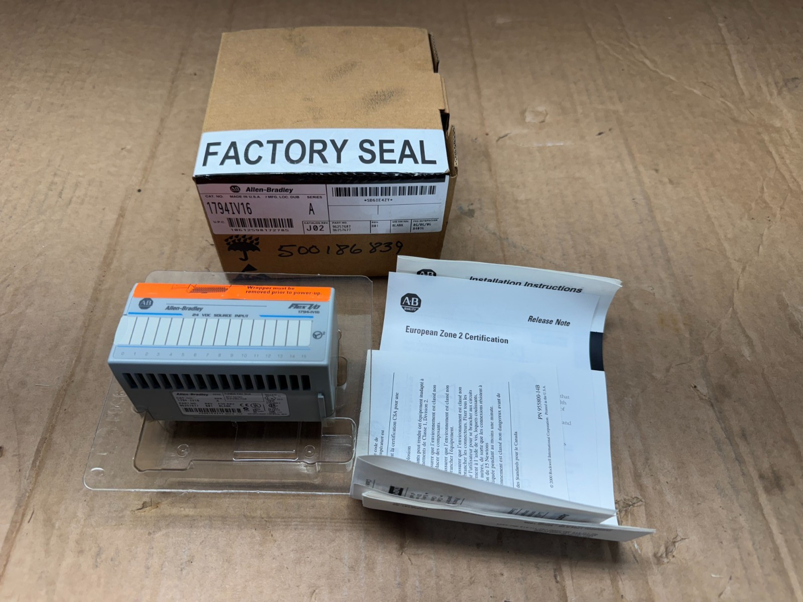 NEW IN BOX ALLEN-BRADLEY FLEX I/O INPUT MODULE 1794-IV16 SERIES A