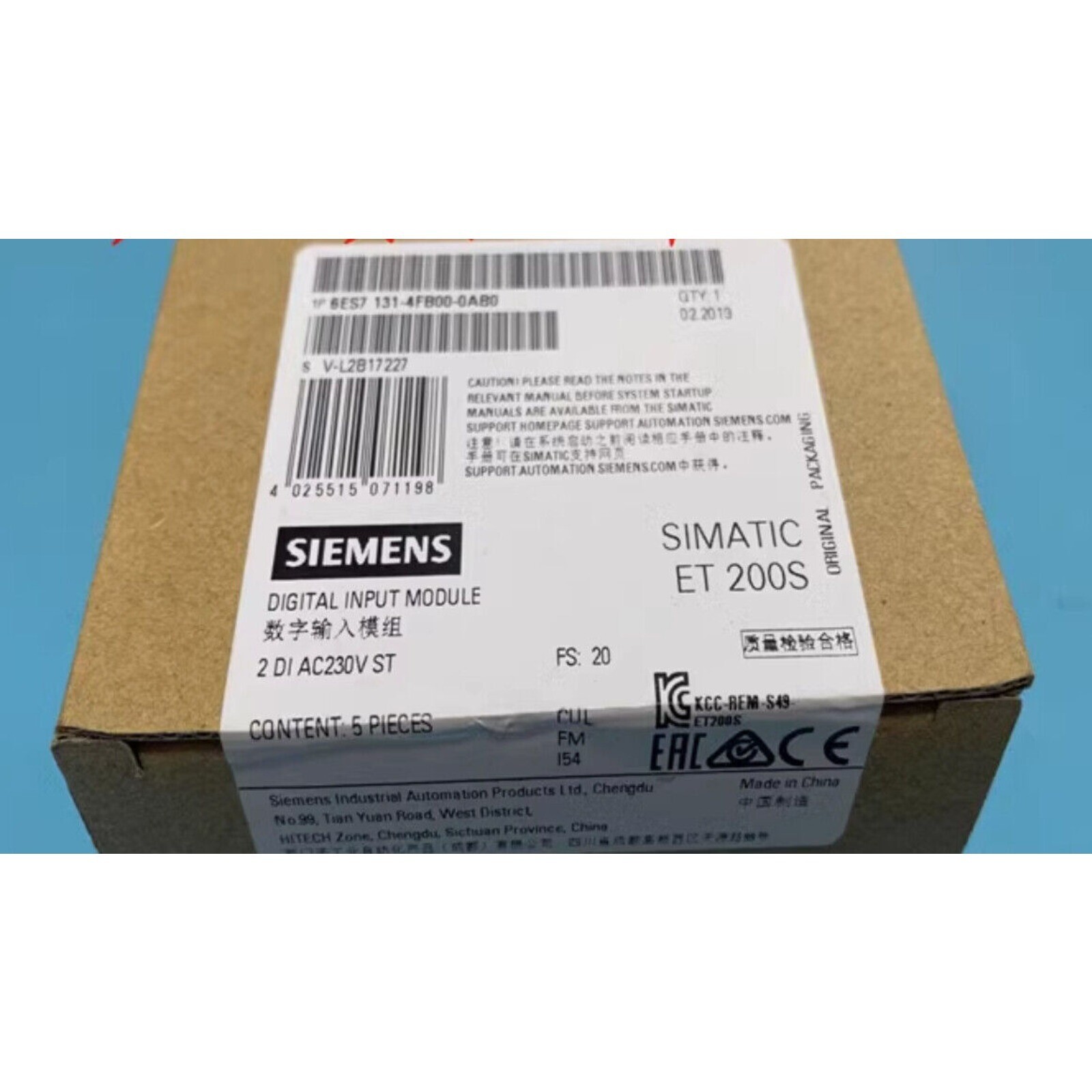 New Siemens 6ES7 131-4FB00-0AB0 6ES7131-4FB00-0AB0 SIMATIC DP Modules for ET200S