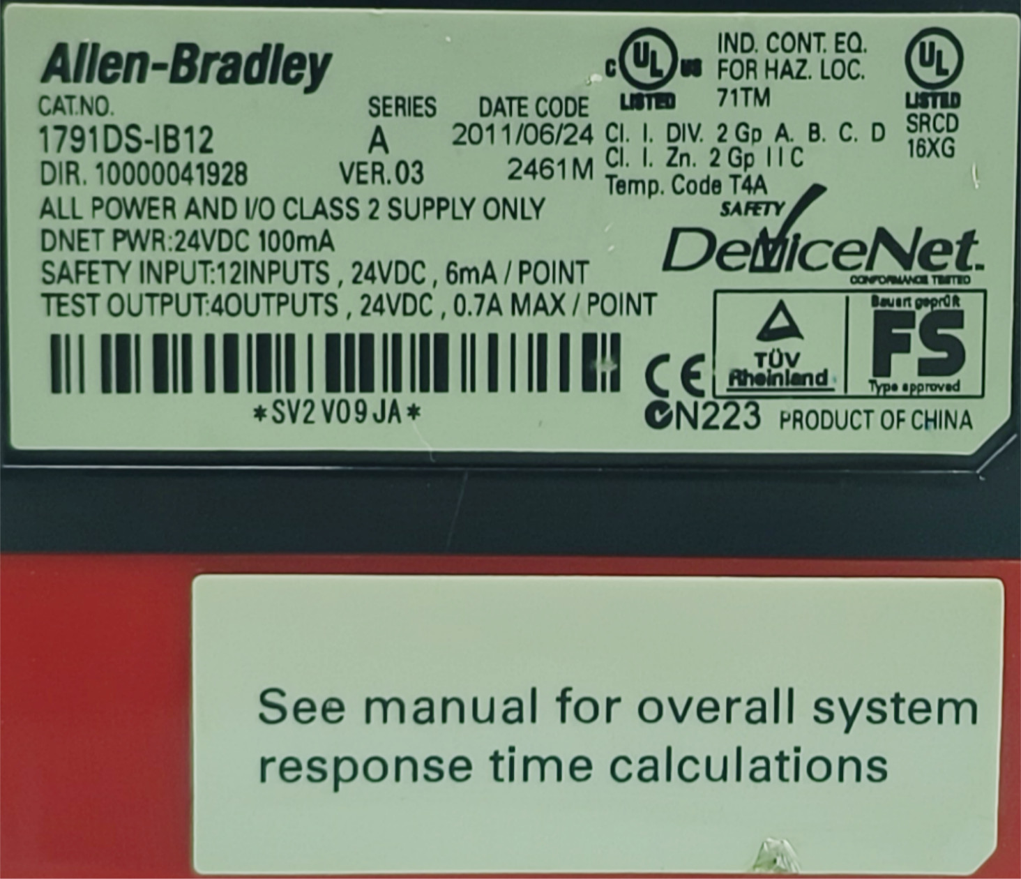 Allen-Bradley 1791DS-IB12 SER A VER 03 I/O PLC Module Compact Device Net Block