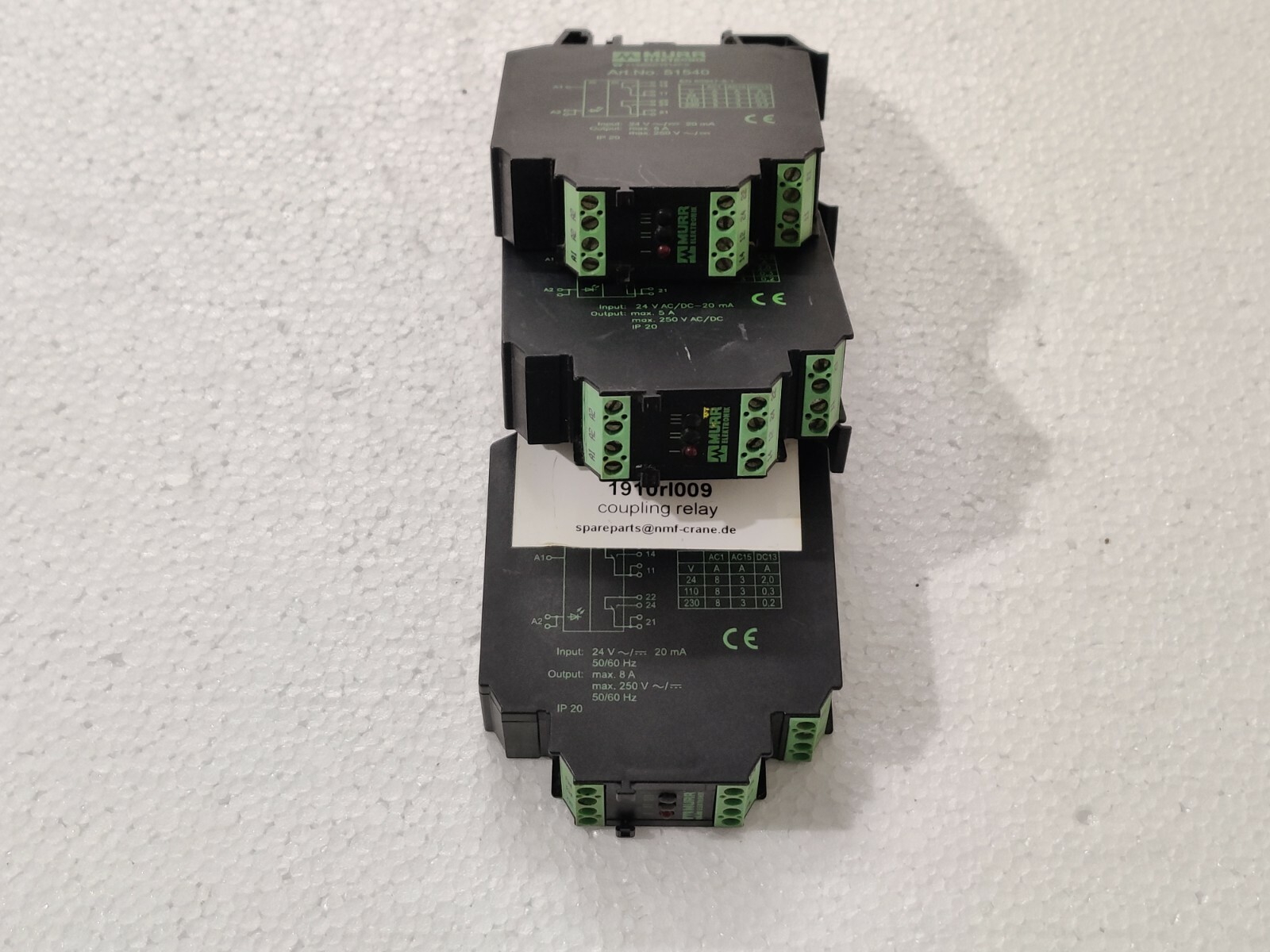 3 Qty Of MURRELEKTRONIK 51540 RM 12/24 Output Relay