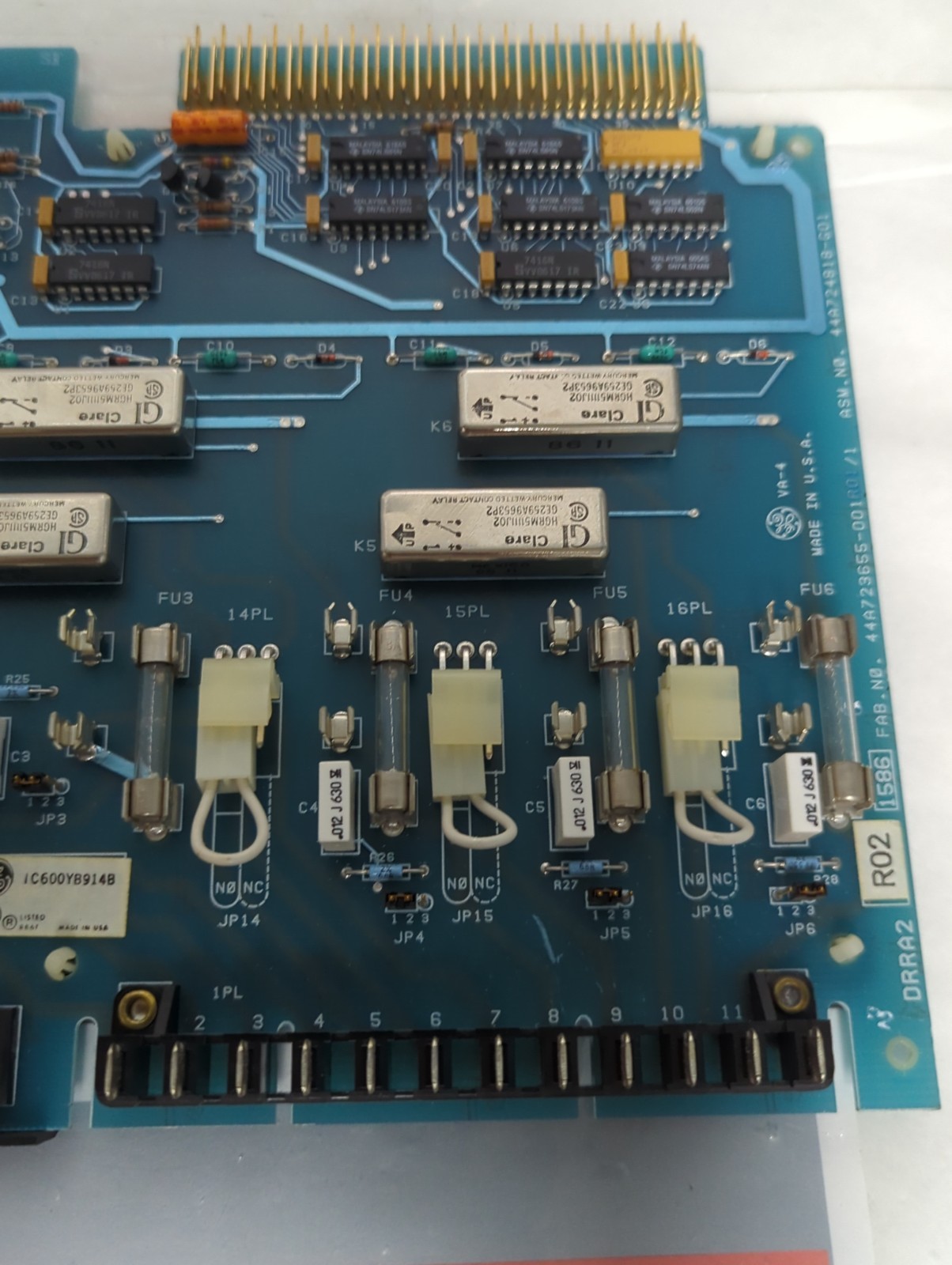 GE FANUC,IC600YB914B,REED RELAY PCB BOARD PRE-OWNED