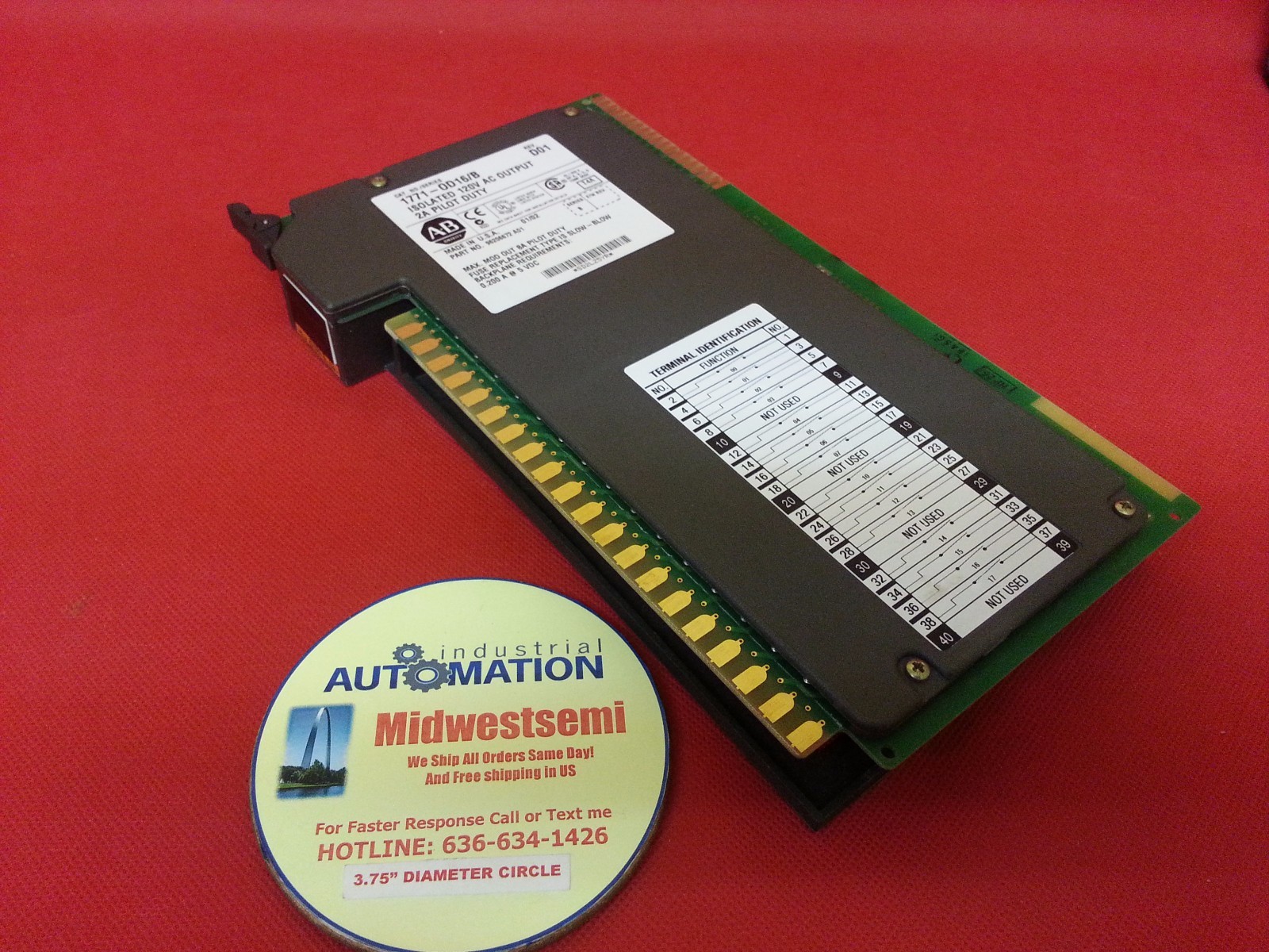 ALLEN BRADLEY 1771-OD16/B REV D01 OUTPUT PILOT DUTY 1771-0D16/B SHIPS SAME DAY
