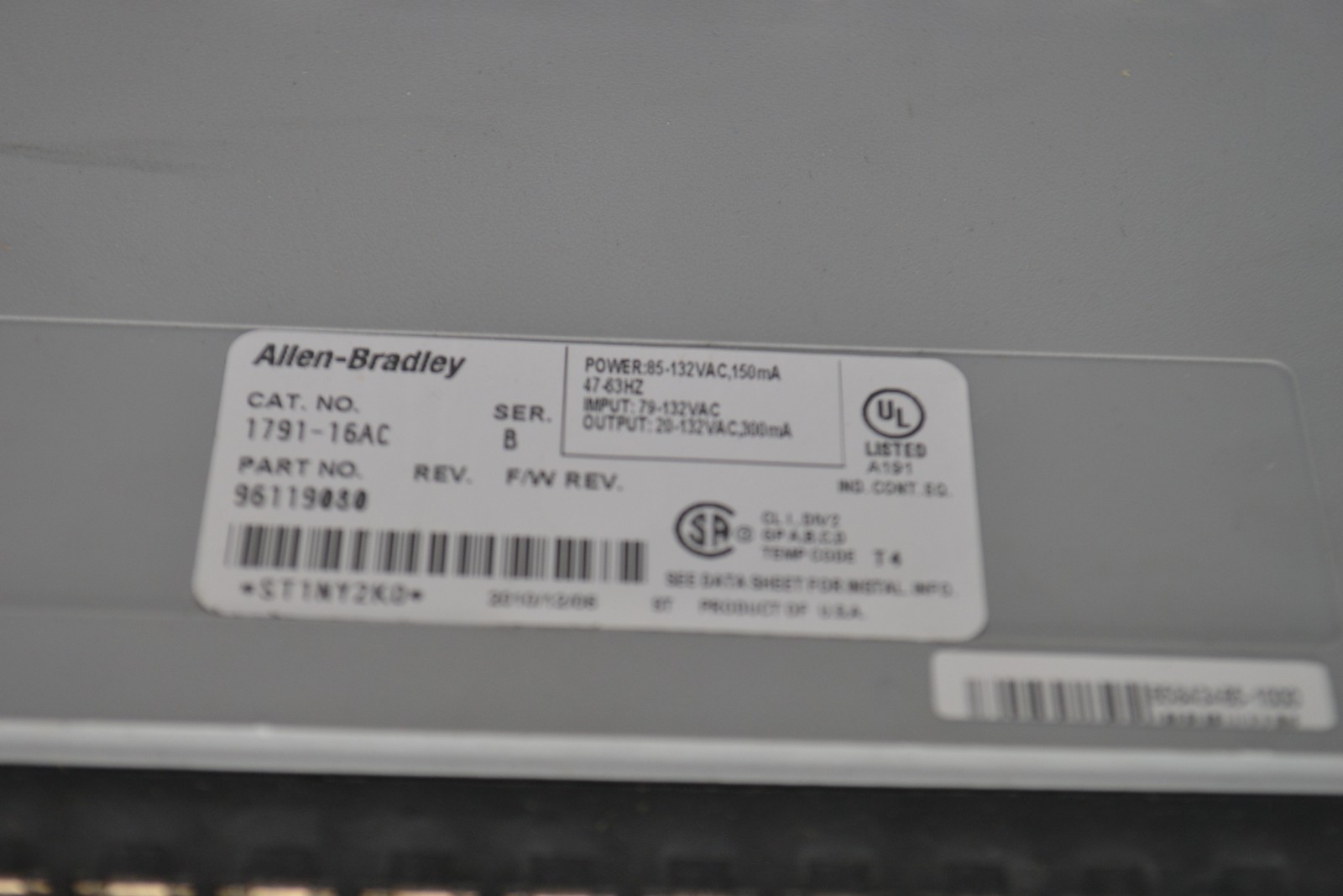 ALLEN BRADLEY 1791-16AC SER.B I/O MODULE NSNP
