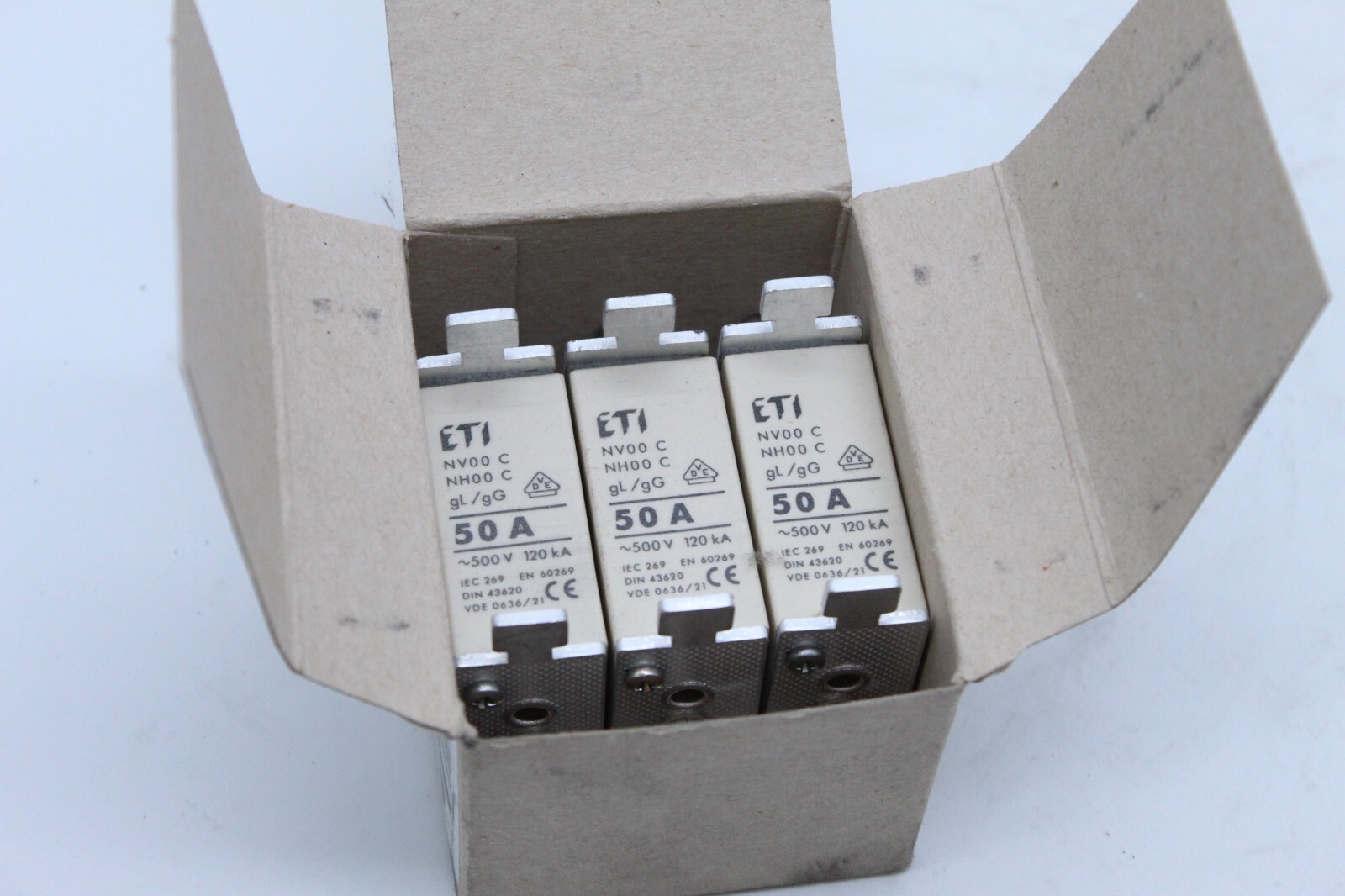 ETI NV00 C 50A 500V, 004111411, 3 Pack