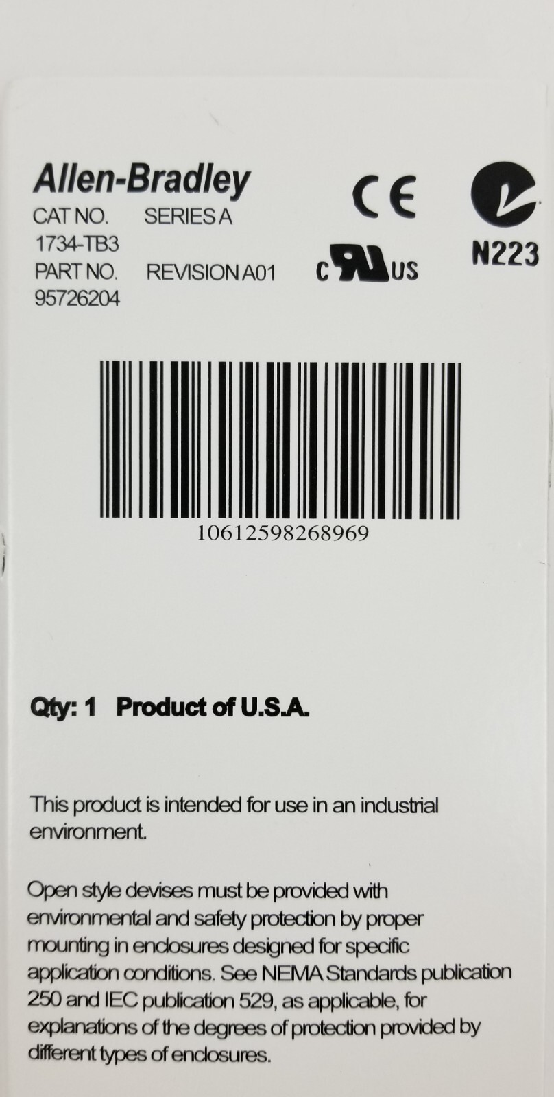 Allen-Bradley 1734-RTB3 1734-TB3 1734-MB Rockwell Automation Point I/O Base NEW