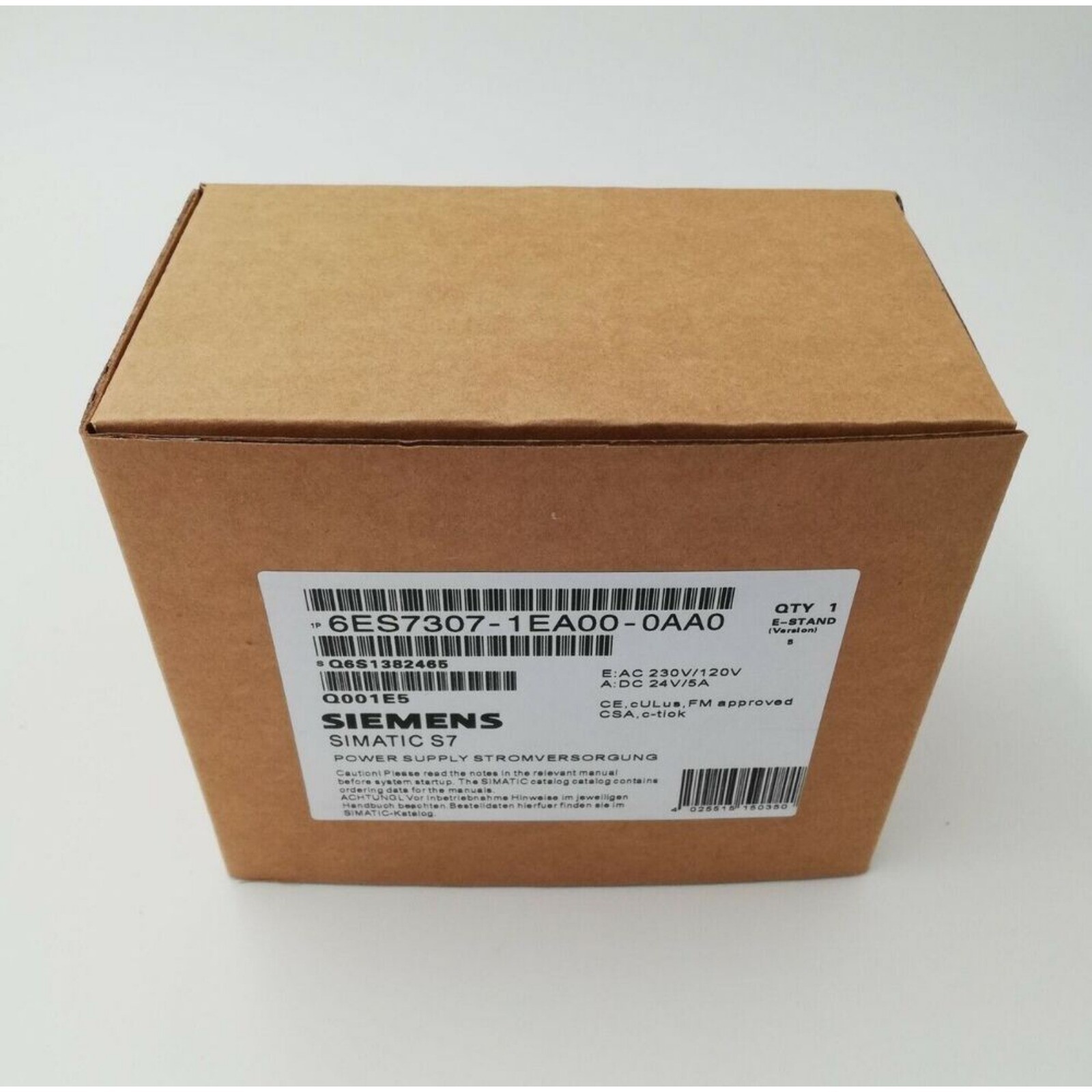 Siemens 6ES7307-1EA00-0AA0 Simatic S7-300 PS307 Regulated Power Supply