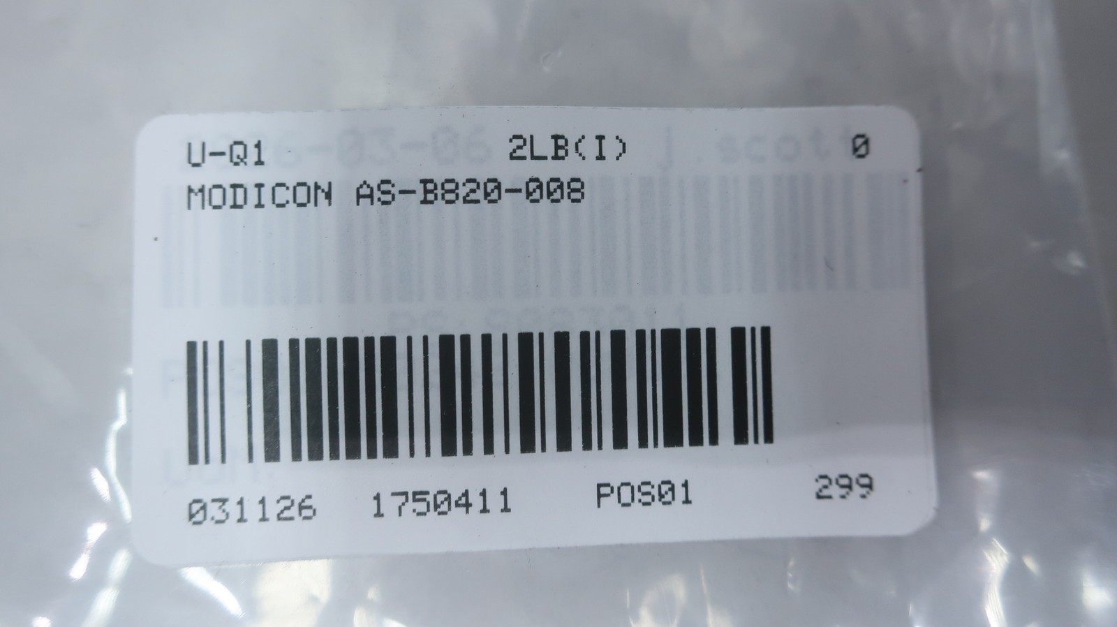 Aeg Modicon AS-B820-008 Output Module 10-60v-dc
