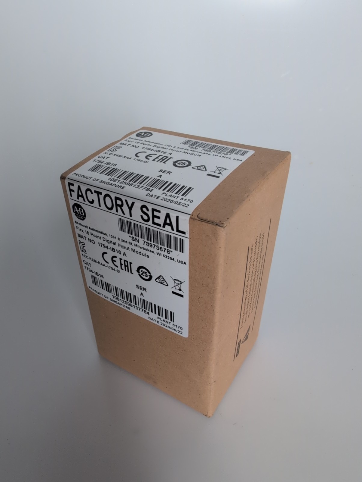 I/O Module, 16 Digital, Sink Inputs, 24VDC, Flex I/O, Allen-Bradley, 1794-IB16