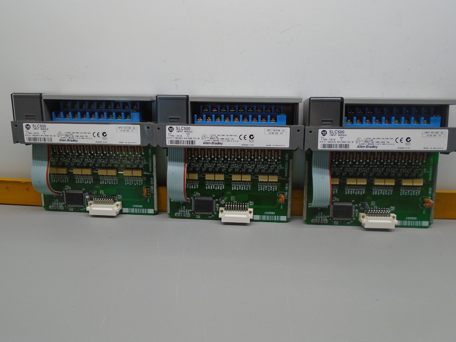 Lot of 3 1746-IB16 /C Allen Bradley SLC 500 DC Input Module 1746IB16 W199