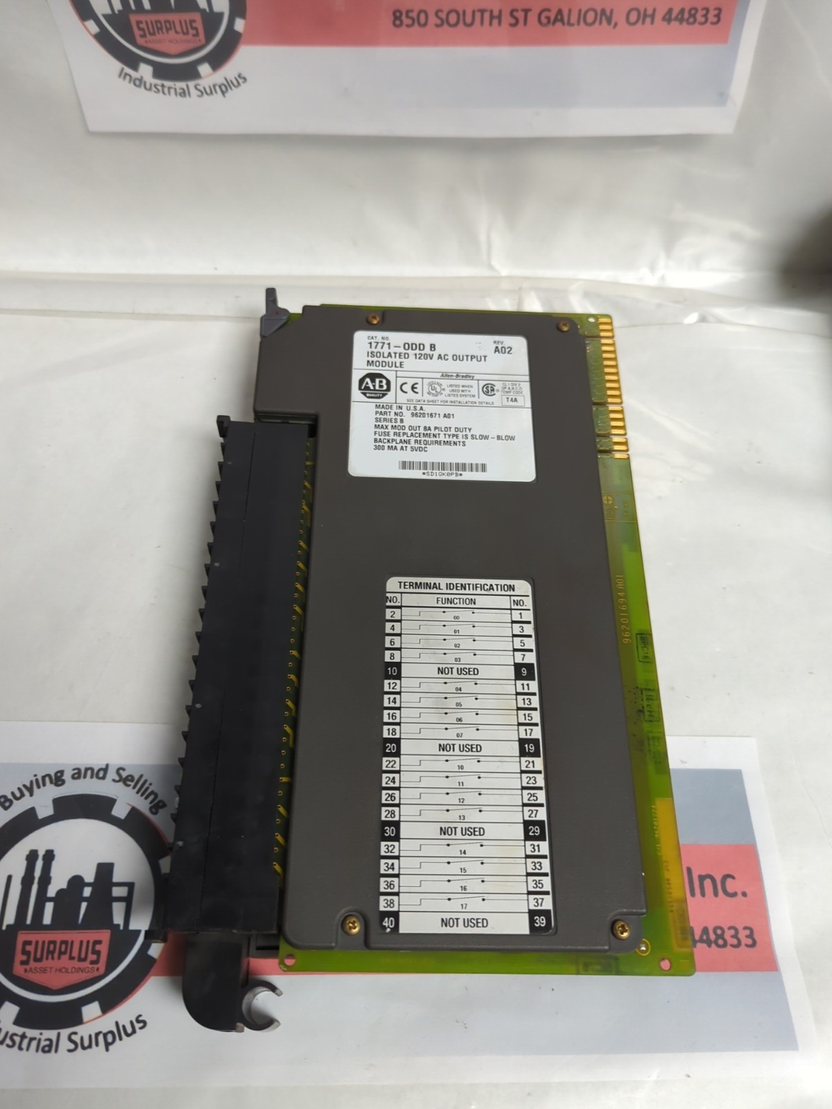 ALLEN BRADLEY,1771-ODD B,ISOLATED MODULE 120V AC OUTPUT PRE-OWNED