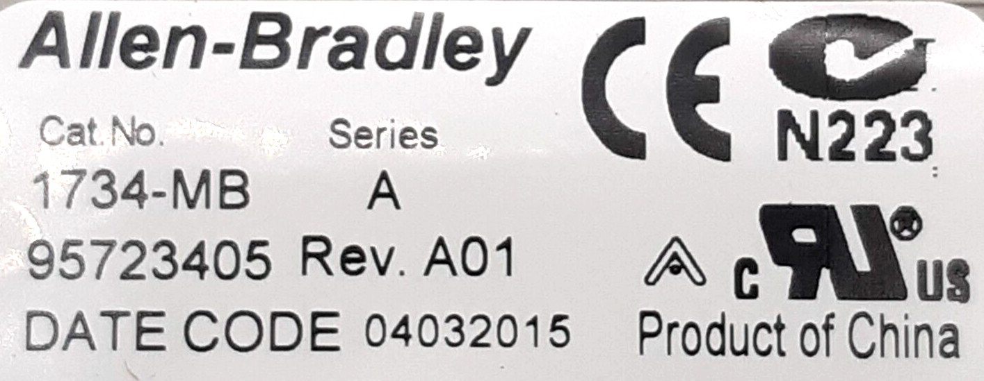 Allen-Bradley 1734-IB8 Module w/1734-MB Base & 1734-RTBS Terminal Block