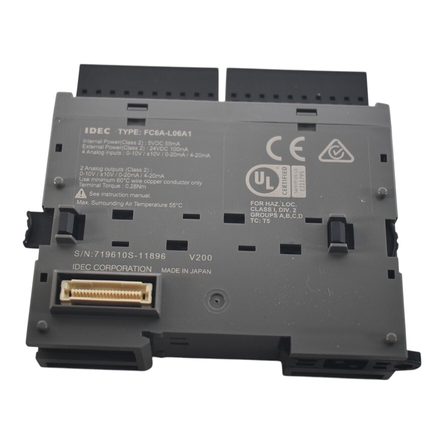 IDEC FC6A-L06A1 Module, FC6A SERIES MicroSmart, Analog, 4 In 2Out, 0-10VDC, 0/4-