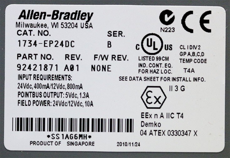 Allen-Bradley 1734-EP24DC Expansion Power Unit Module 92421871