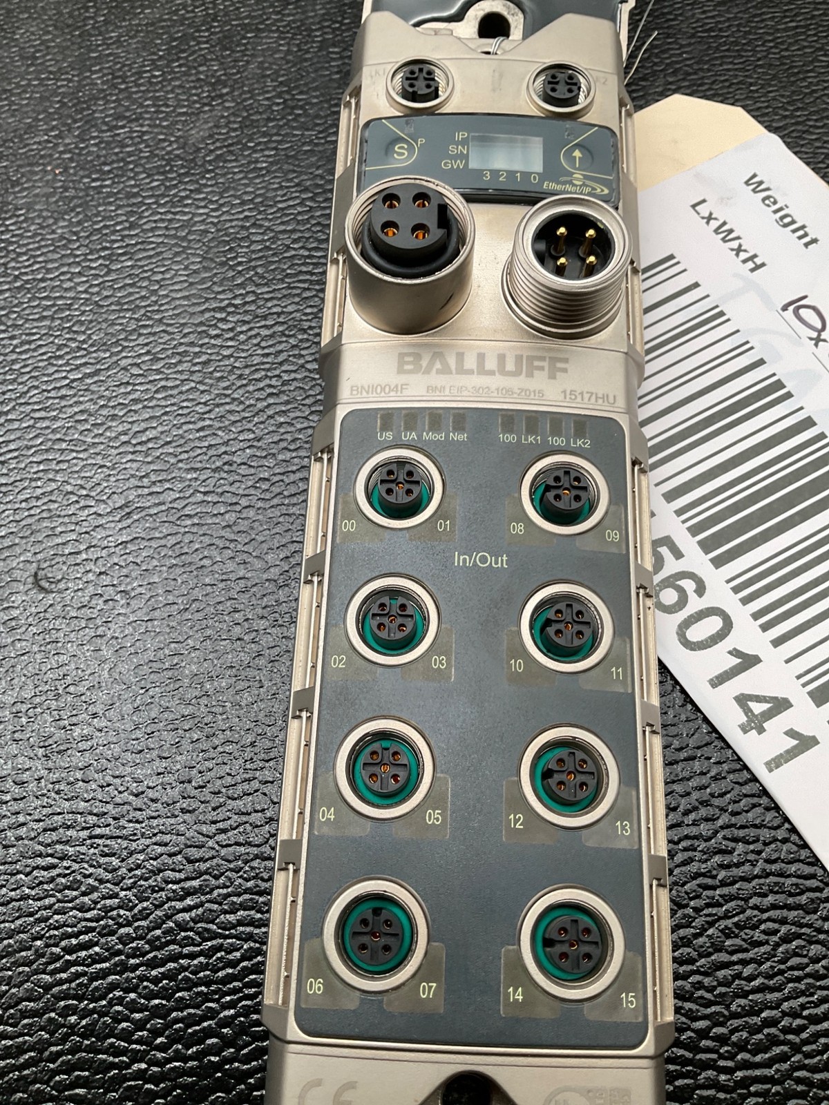 BALLUFF BNI004F ETHERNET/IP I/O BLOCK 16 PNP INPUTS OUTPUTS USED