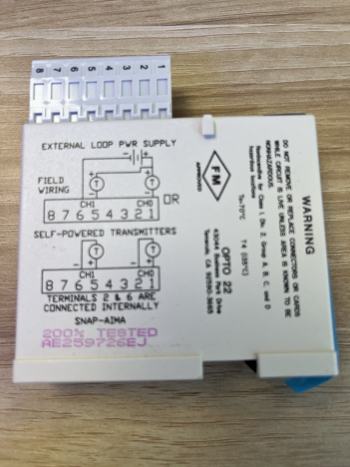 Opto 22 SNAP-AIMA ANALOGUE CURRENT INPUT MODULE NEW