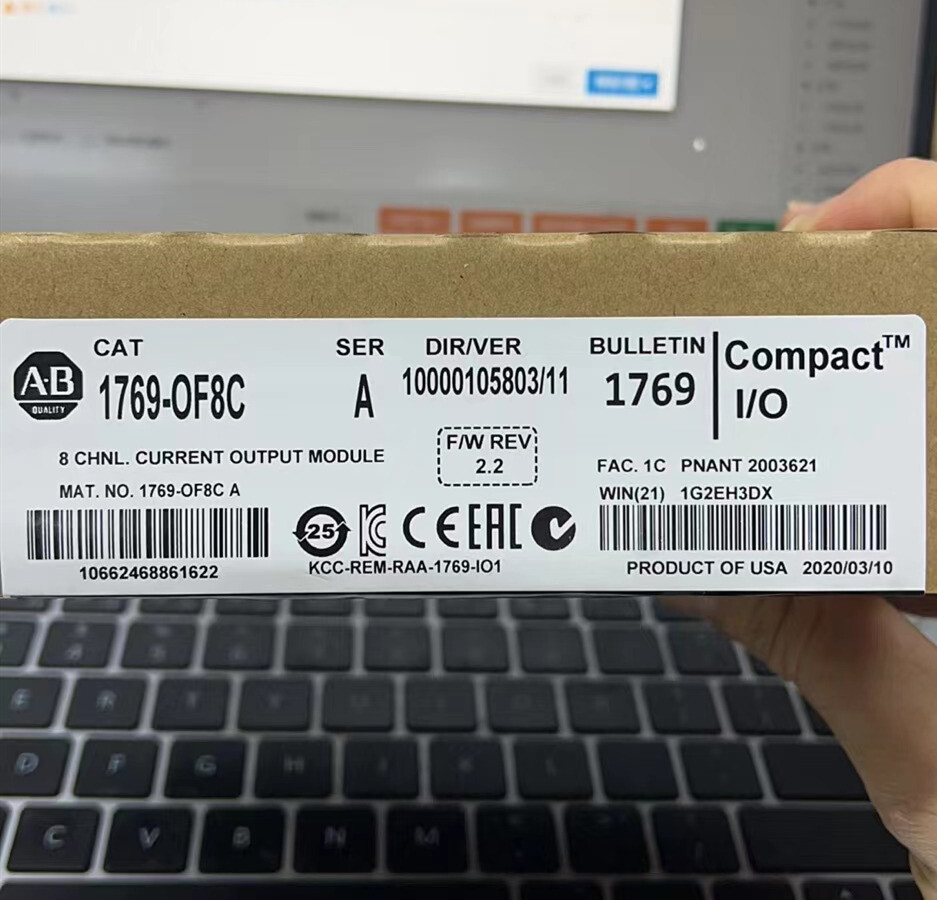 2022 New In Box Factory Sealed AB 1769-OF8C CompactLogix 8 Pt Current Module