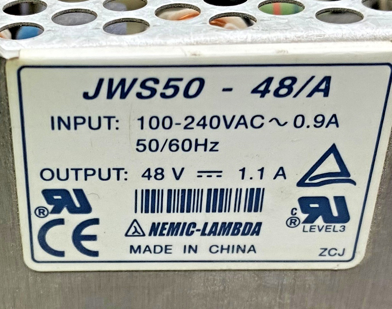 Lambda JWS50-48/A Power Supply 100-240V AC~0.9A 50/60Hz