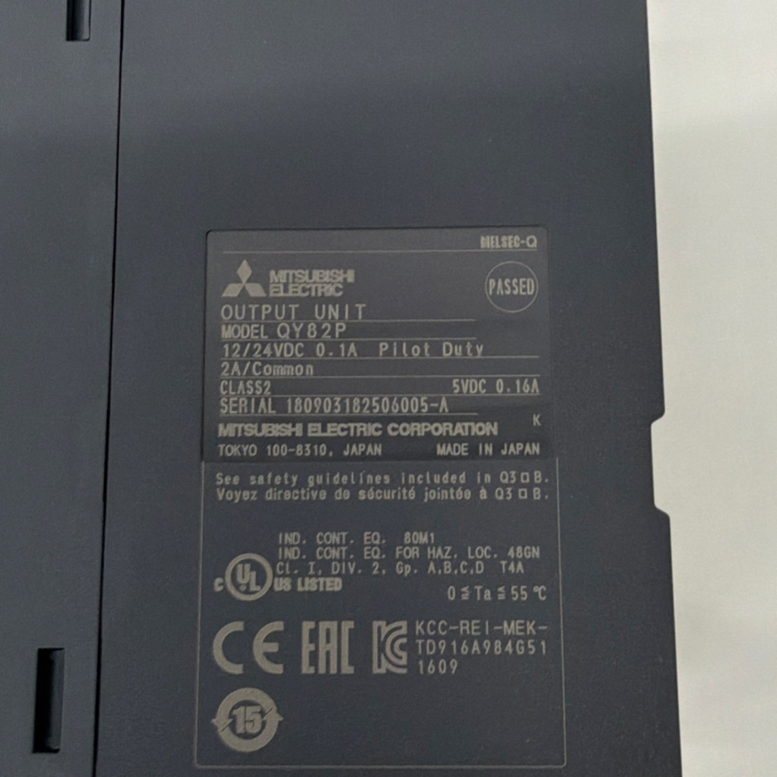 Mitsubishi Electric QY82P PLC Output Module Digital 12/24VDC 0.1A Pilot Duty