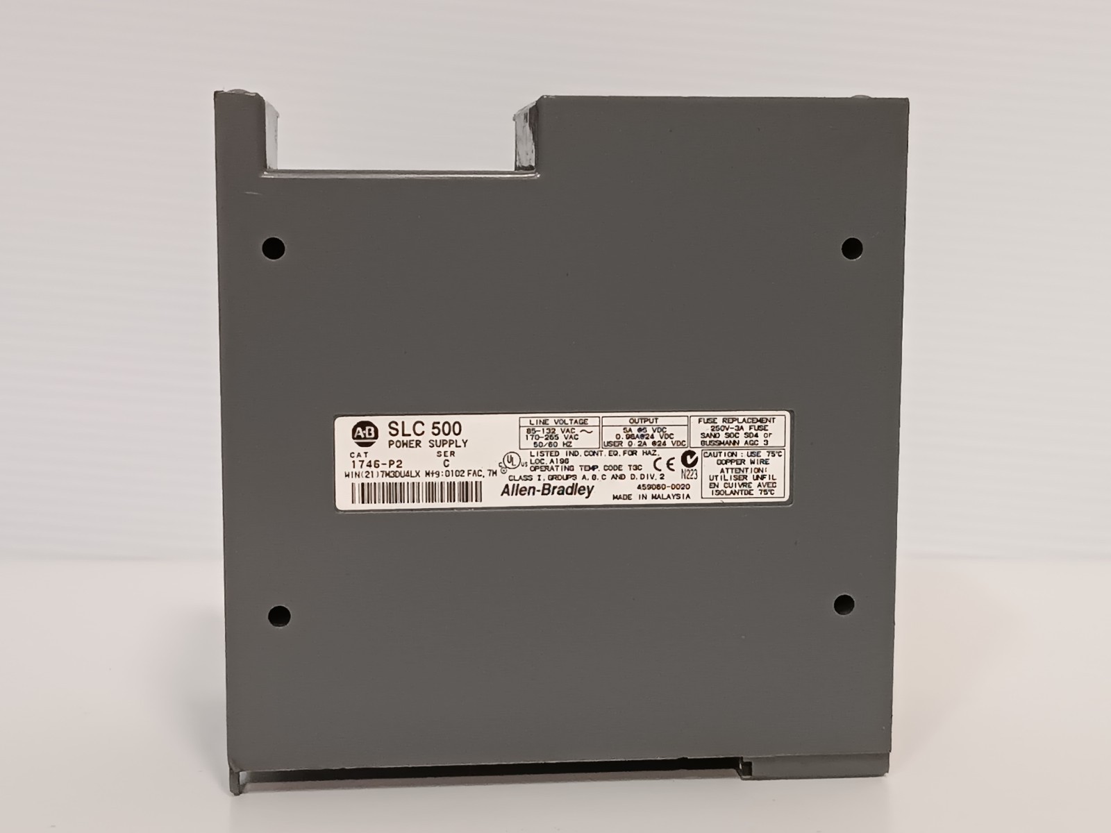Allen-Bradley 1746-P2 Series C SLC 500 Power Supply, Rack Mount, No Front Cover