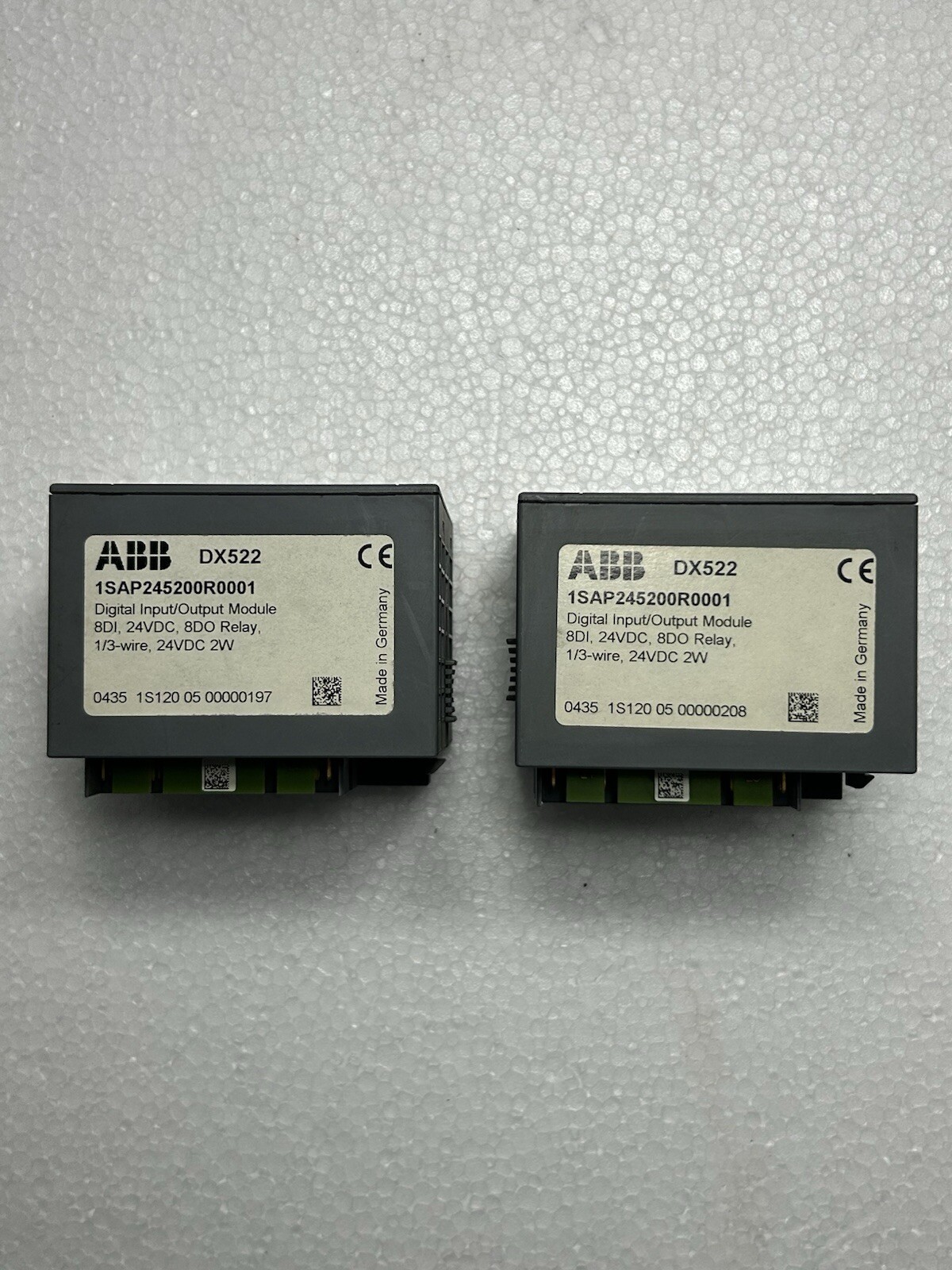 LOT OF 2PCS ABB 1SAP245200R0001 DX522 DIGITAL INPUT/OUTPUT MODULE 8 DI 24 VDC