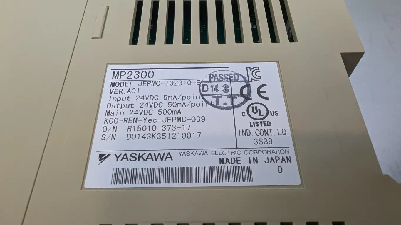 Yaskawa JEPMC-IO2310-E I/O Module 64-Point Input and Output 24VDC 500mA