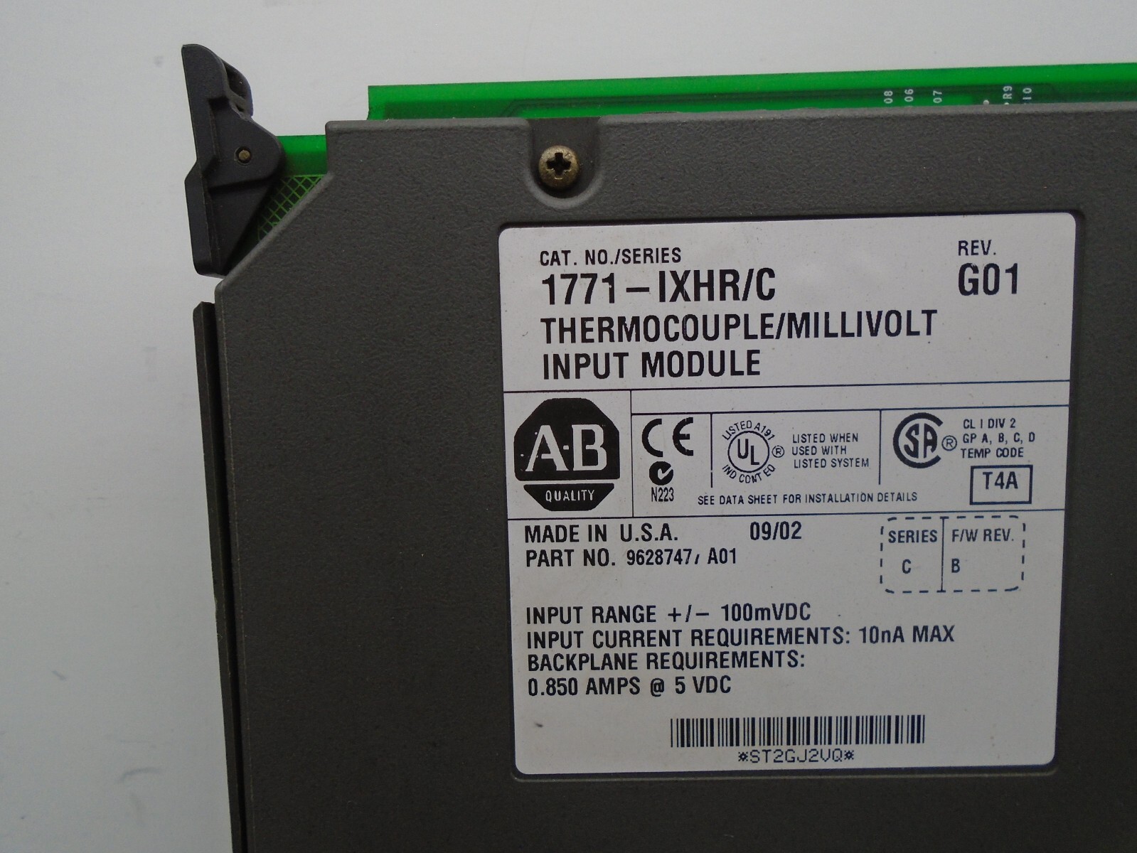 1771-IXHR /C Allen Bradley PLC 5 Thermocouple Module 1771-1XHR W545