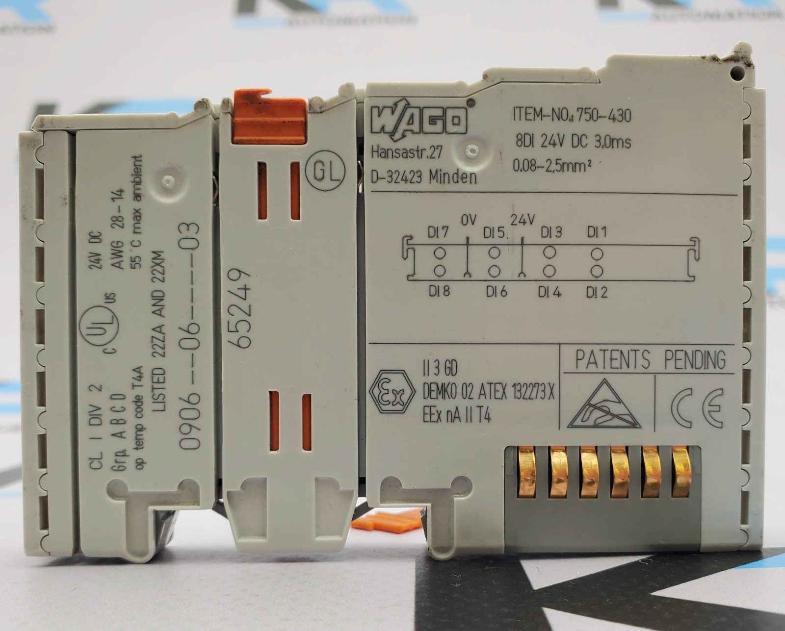 Wago 750-430 8-Channel Digital Input Module 8DI 24VDC 3.0ms