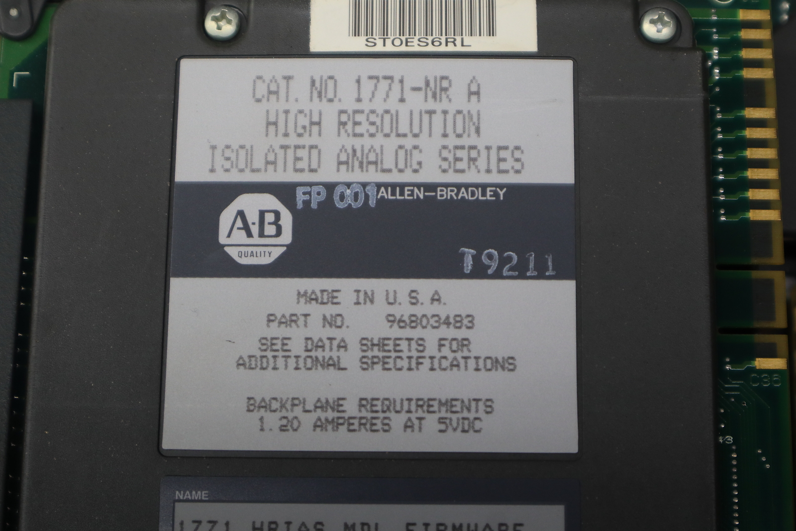 Allen Bradley 1771-A4B 16 Slot Chassis W/ (10) 1771-NR (2) 1771-IAD (2) 1771-ODD