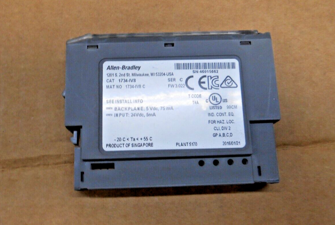 NIB ALLEN BRADLEY 1734-IV8 DIGITAL INPUT MODULE 8 POINTS 24VDC SER C