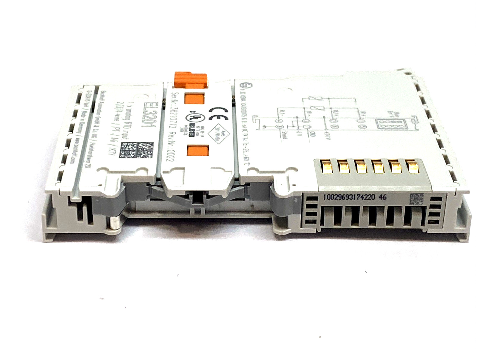 Beckhoff EL3201 1-Channel Analog Input Terminal RTD Pt100 RTD 16 Bit 4-Wire