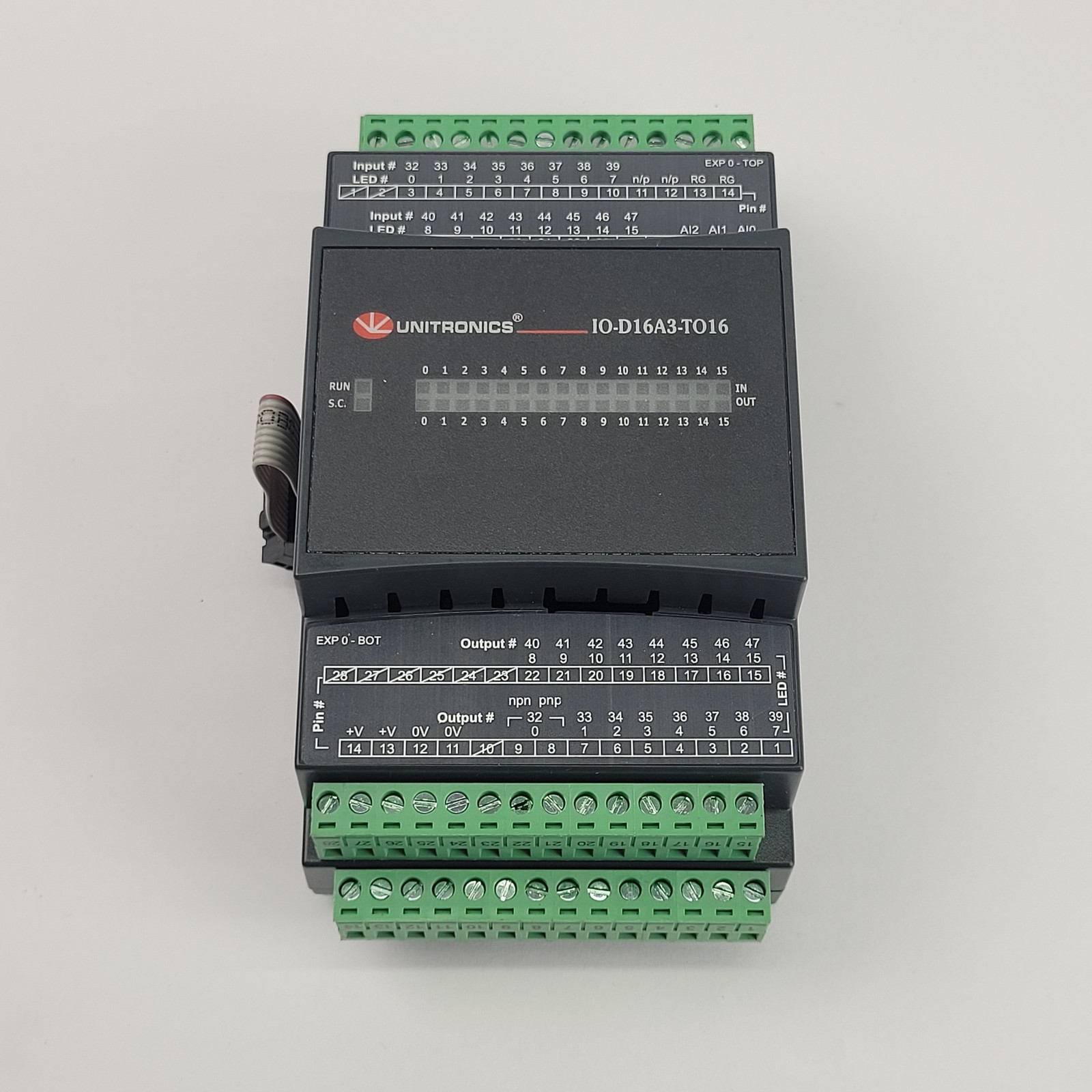 Unitronics IO-D16A3-TO16 Expansion Module, 24VDC, 0.20mA, 4-20mA – USED
